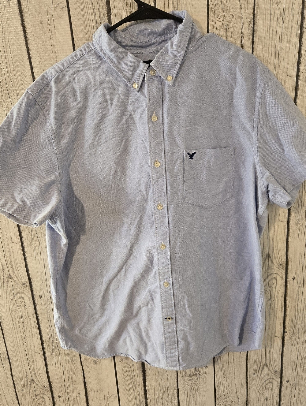 American Eagle Outfitters Light Blue Oxford Button Down Shirt Short Sleeve Men’s